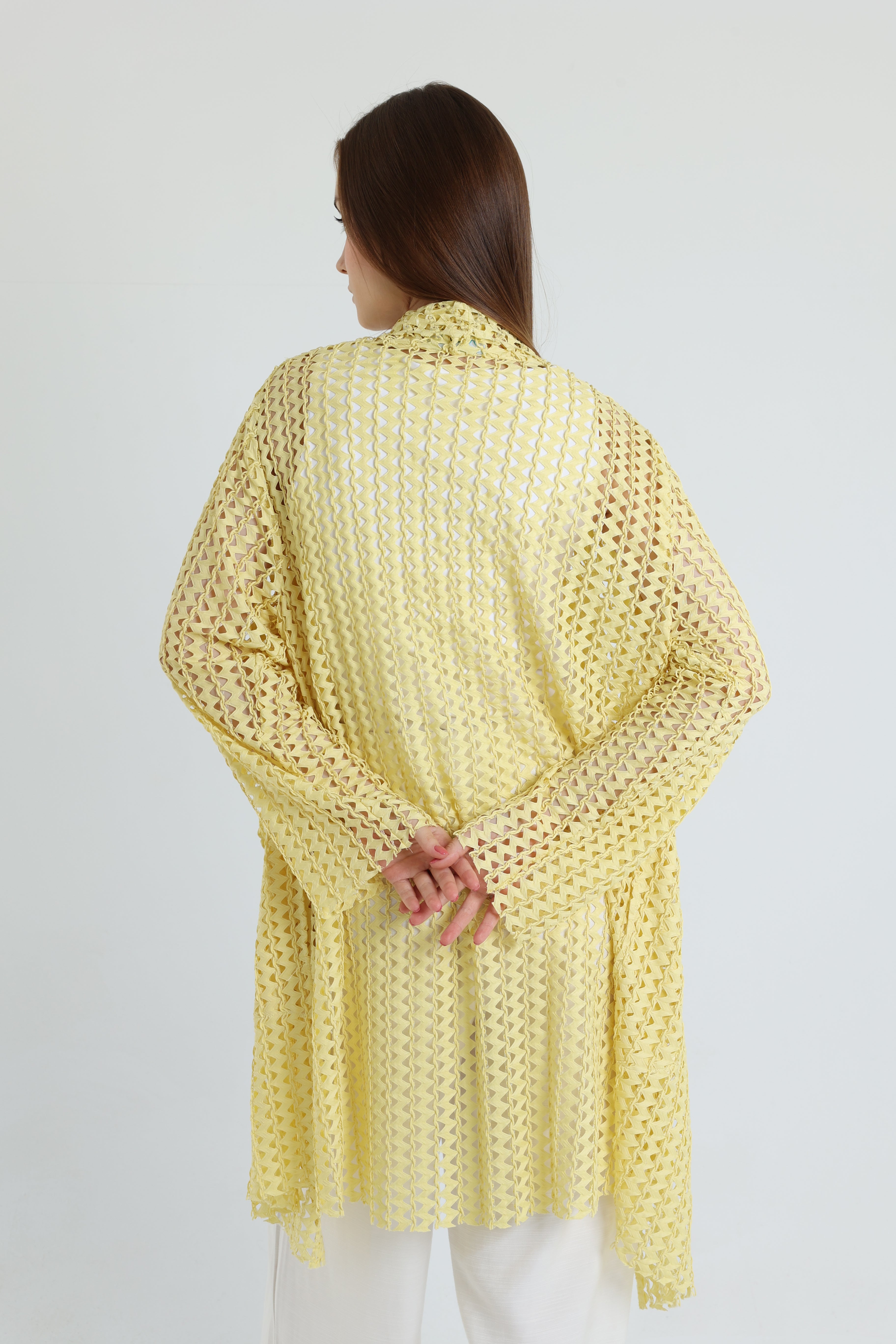 Yellow Netted Cover-up
