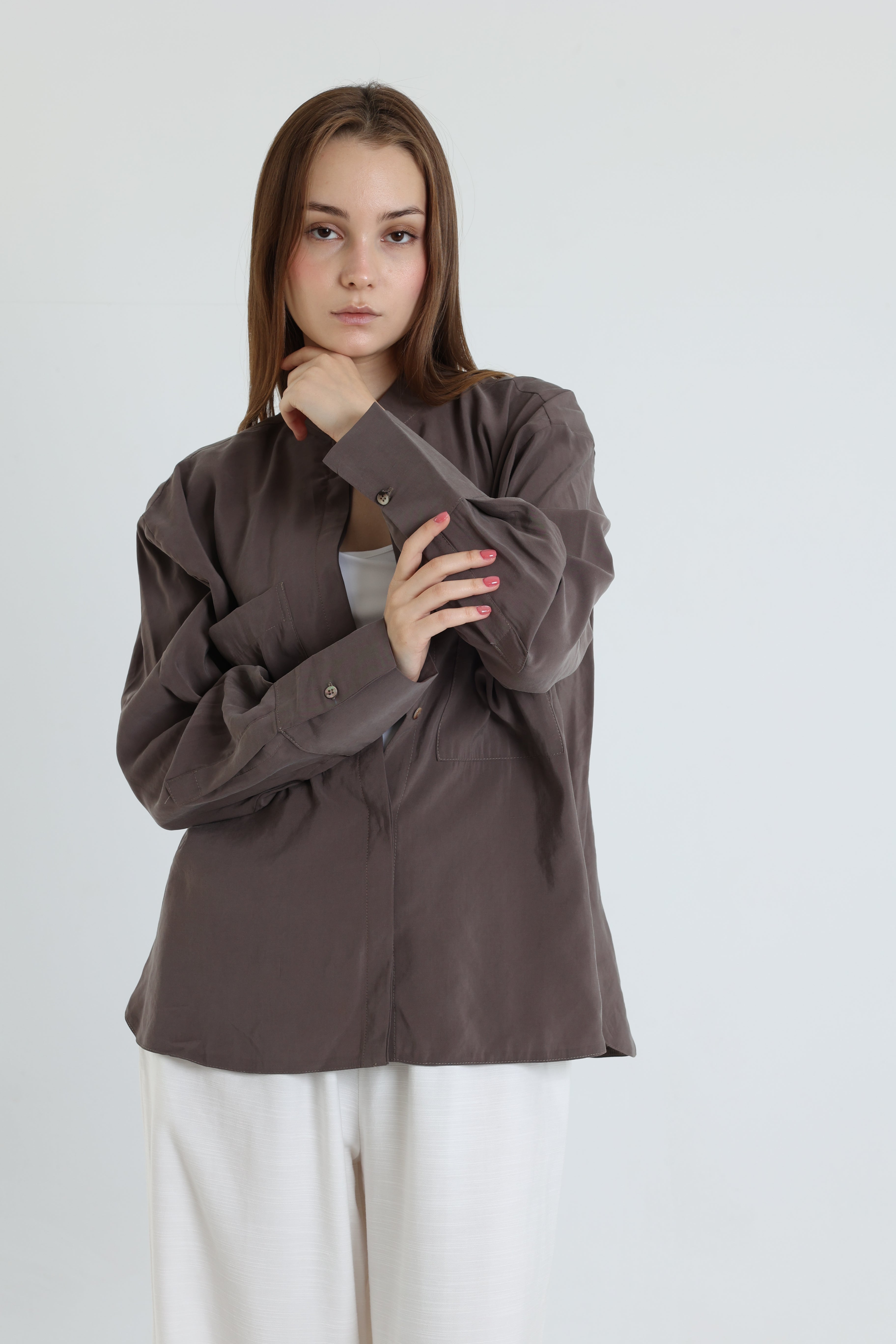 Caffe basic suede shirt